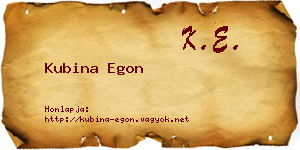 Kubina Egon névjegykártya